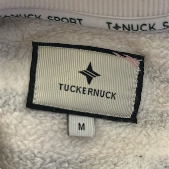 Tuckernuck Striped Natasha Logo Crew Neck Pullover Sweatshirt Sz Medium Sporty - Picture 7 of 9